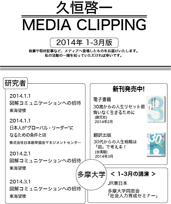 メディアクリッピング　2014年1月-3月号